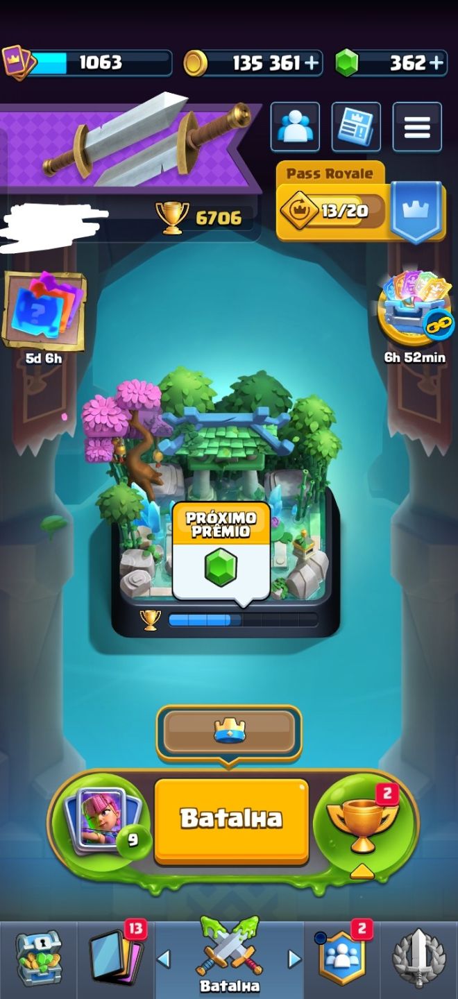 Conta de Clash Royale com 6.5k de troféus,2 campeões e diversos emojis