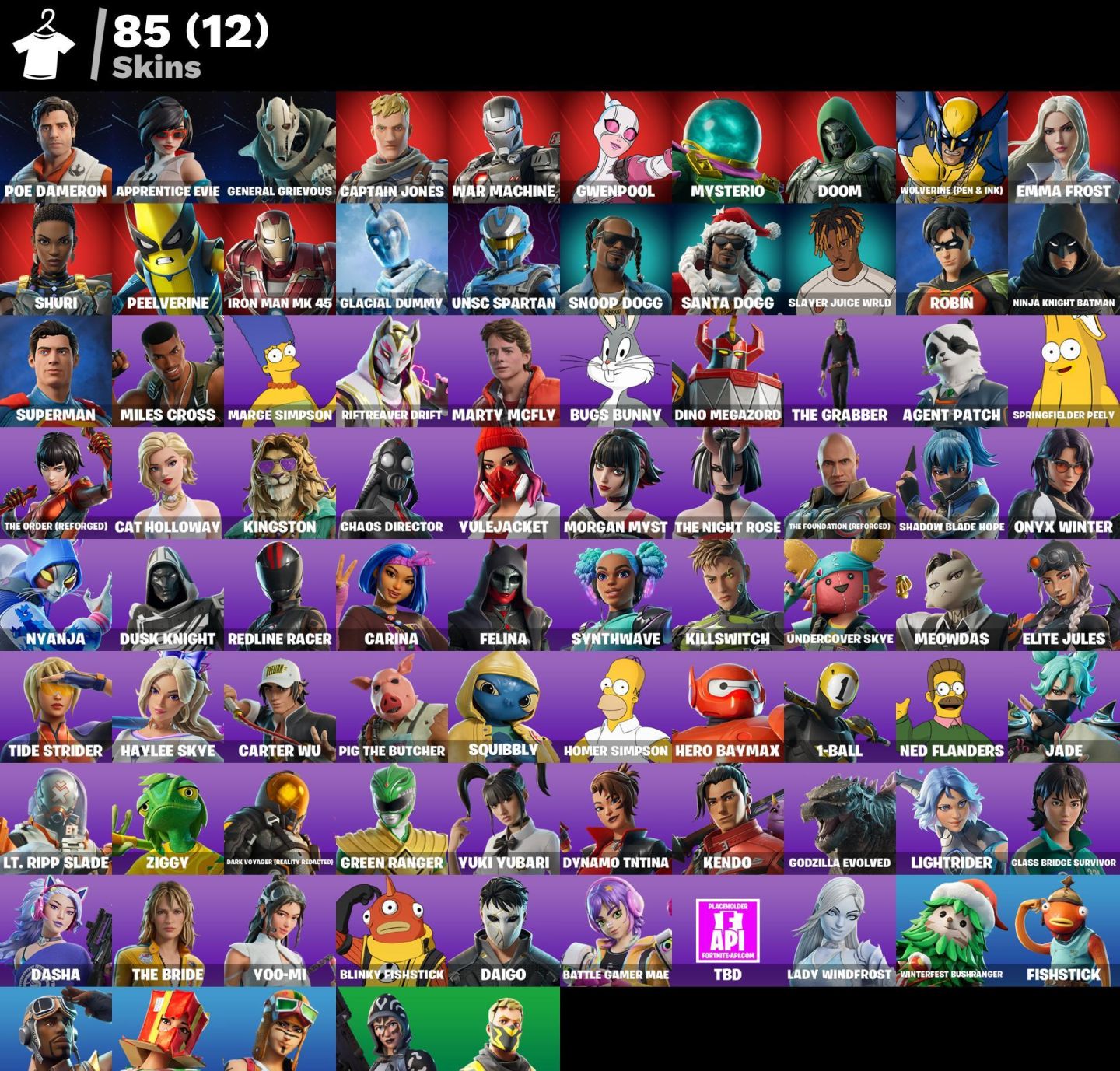 Conta FORTNITE 85 SKINS/SNOOP DOG/PERNA LONGA/GWNPOLL/MARTY MCFLY