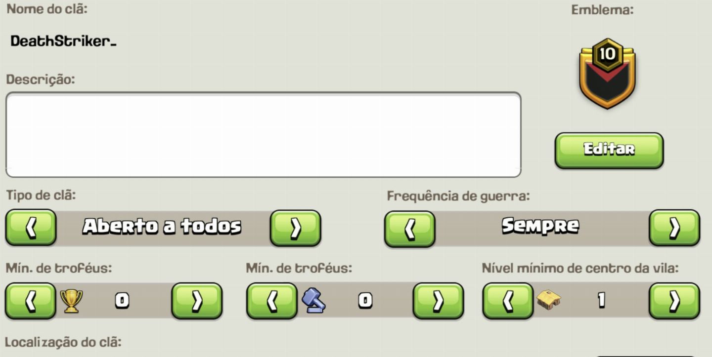 Clã de Clash of Clans disponível