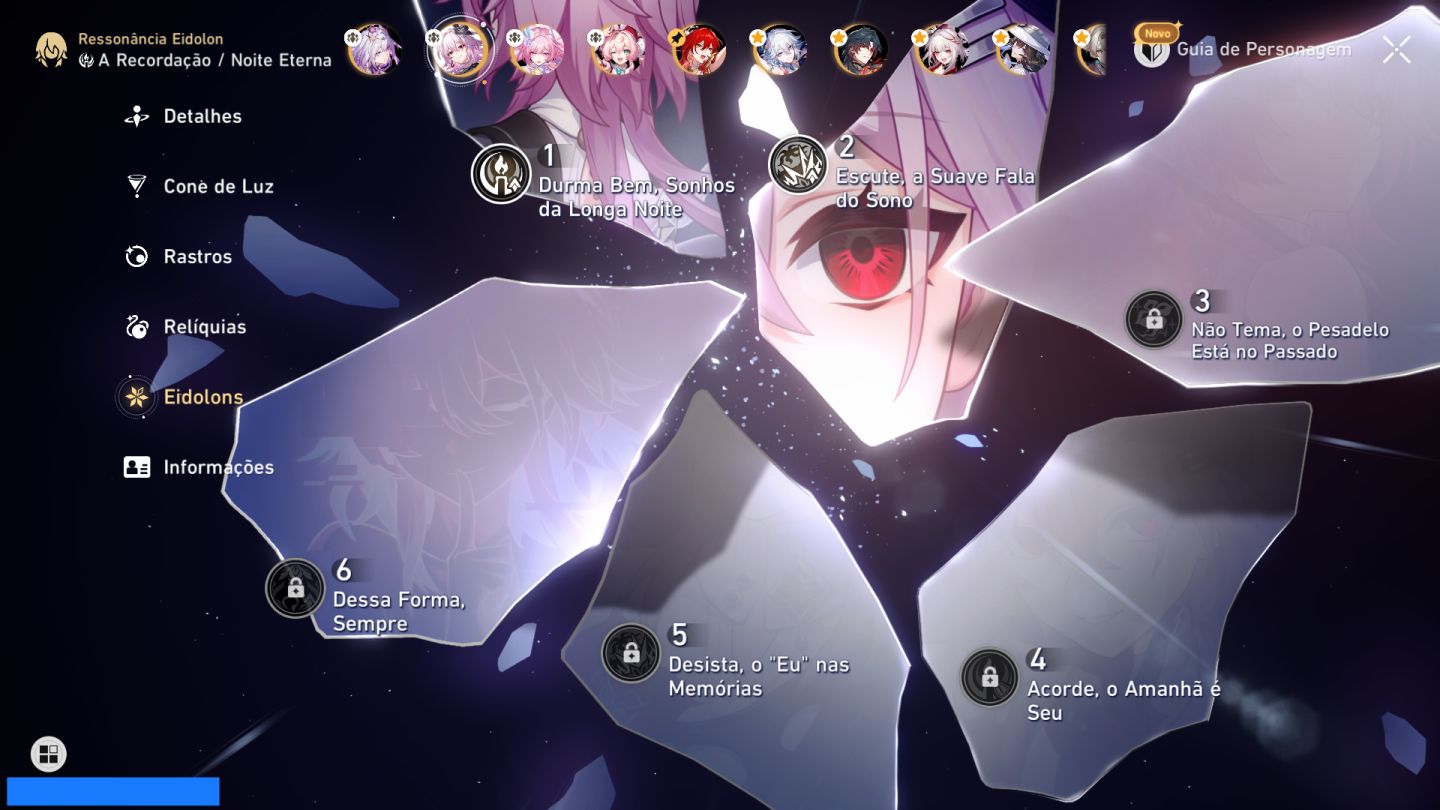CONTA HONKAI STAR RAIL ENDGAME COM PERSONAGENS E2 e E1