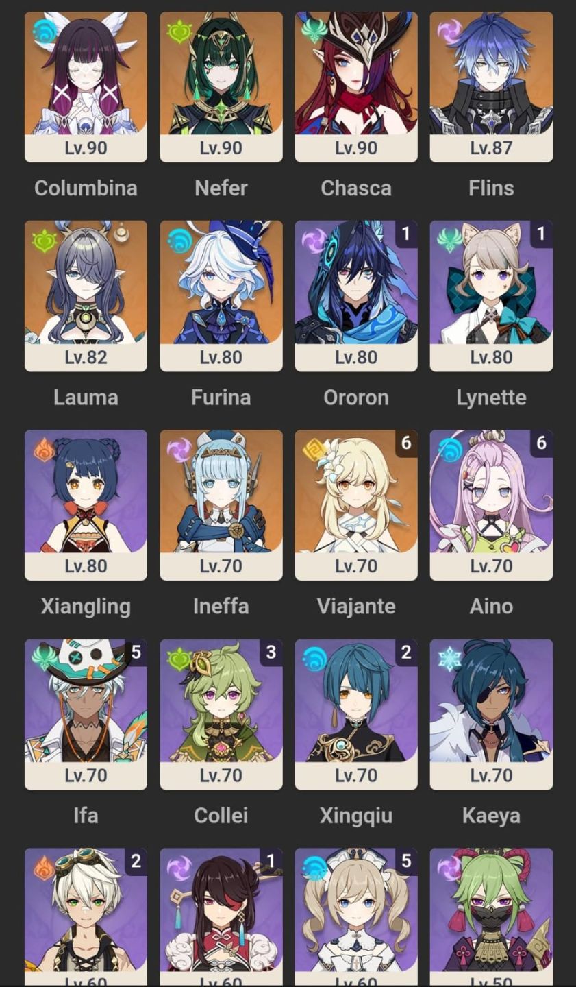 CONTA GENSHIN IMPACT AR 56, 7 LIMITADOS COM 2 ARMAS DE EVENTO