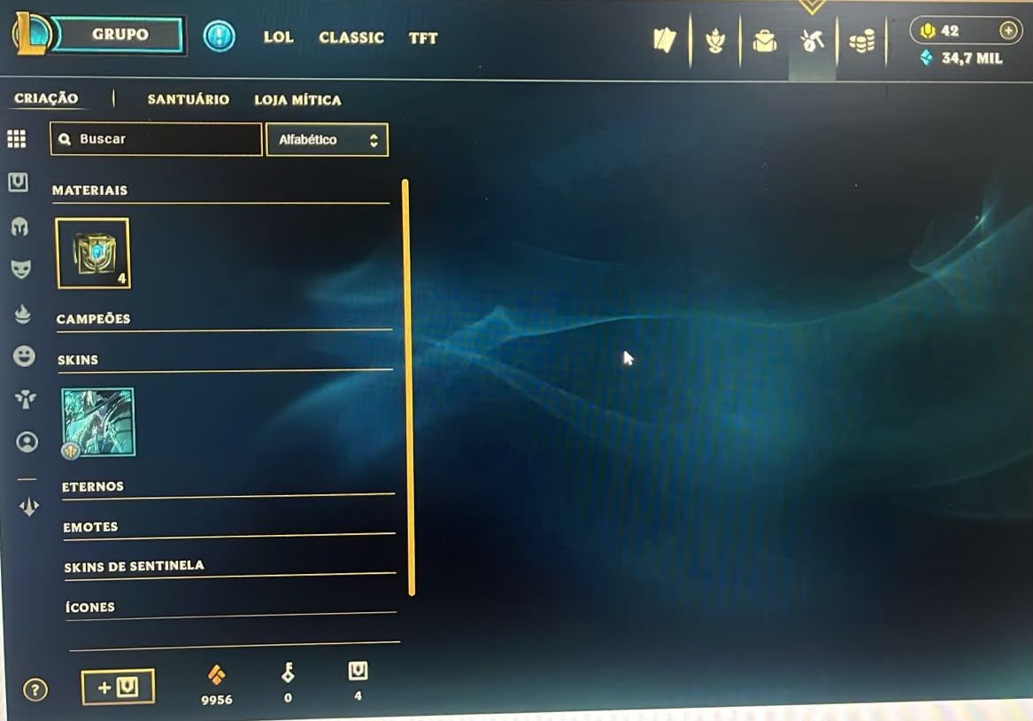 Conta no LoL, Esmeralda I, Todos os campeões, 113 skins, nivel 274.