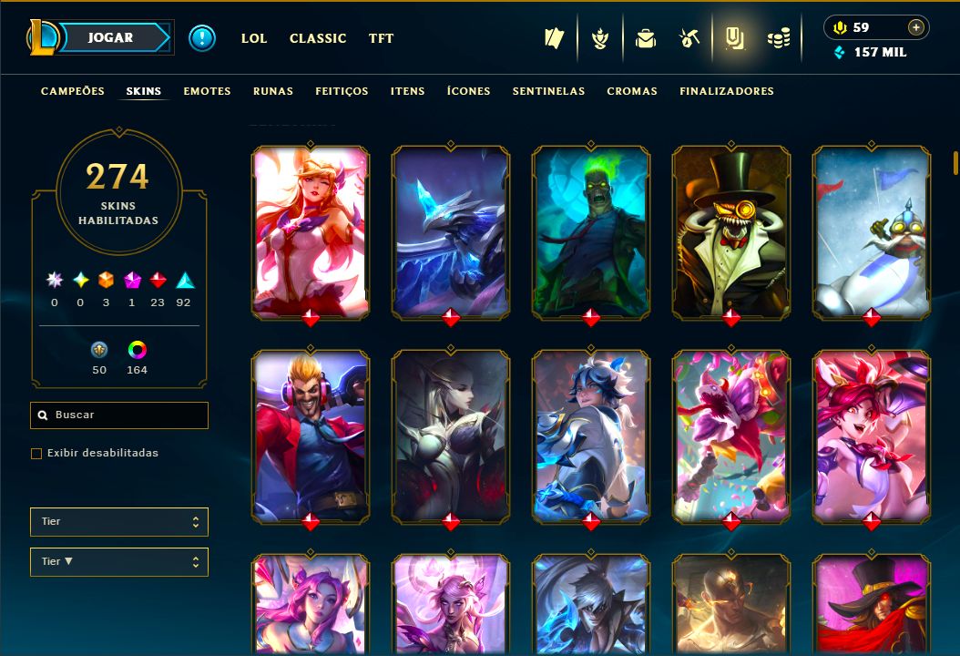 LENDÁRIA YASUO EMISSÁRIO + [ QUASE 300 SKINS HABILITADAS ] + [ TROCA NICK ]