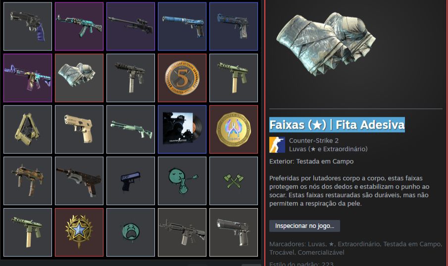 KIT AZUL CS GO (AK47, M4A4, LUVA, DEAGLE, AND AWP