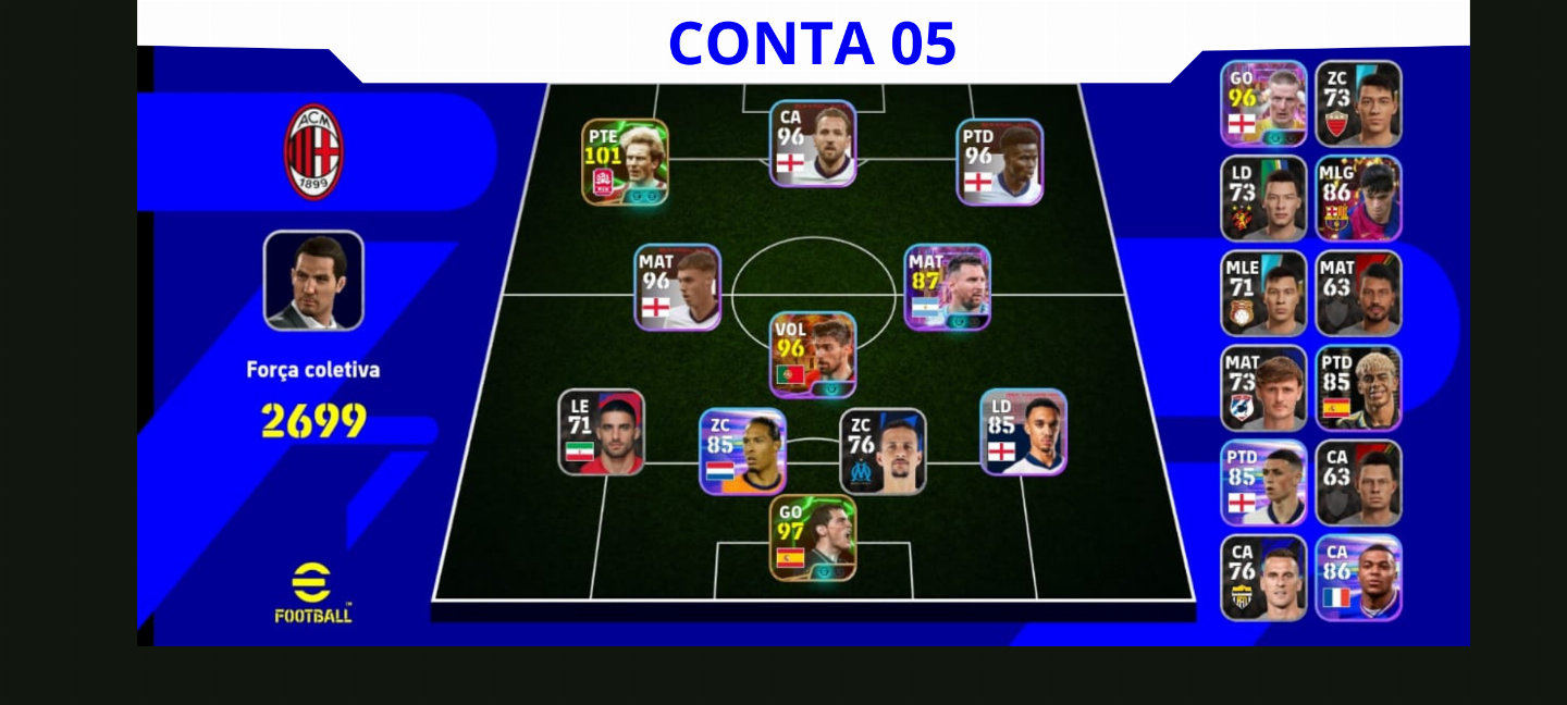 Contas Efootball Iniciais com Épicos/big Times Garantidos! Vol. 07