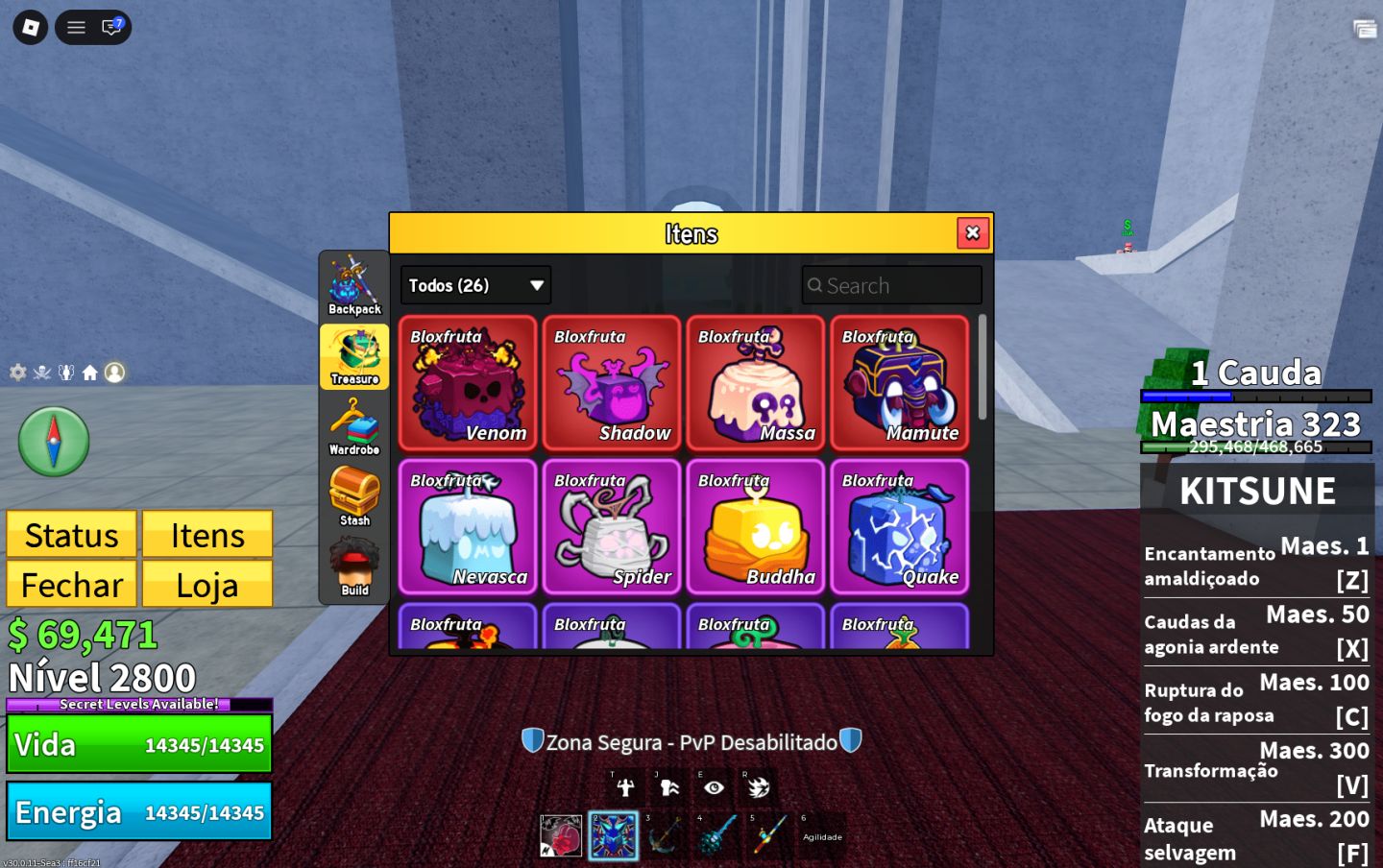 Conta blox fruit com Kitsume e sanguine art !!!