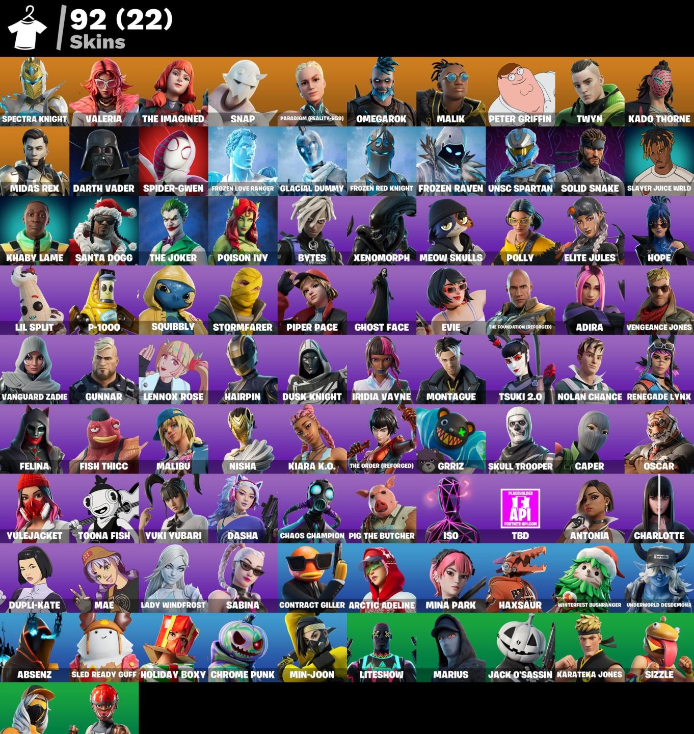 Conta Fortnite 92 SKINS/CORINGA/PANICO/POISON IVY/XENOMORFO/ELITE JULES/PETER GR