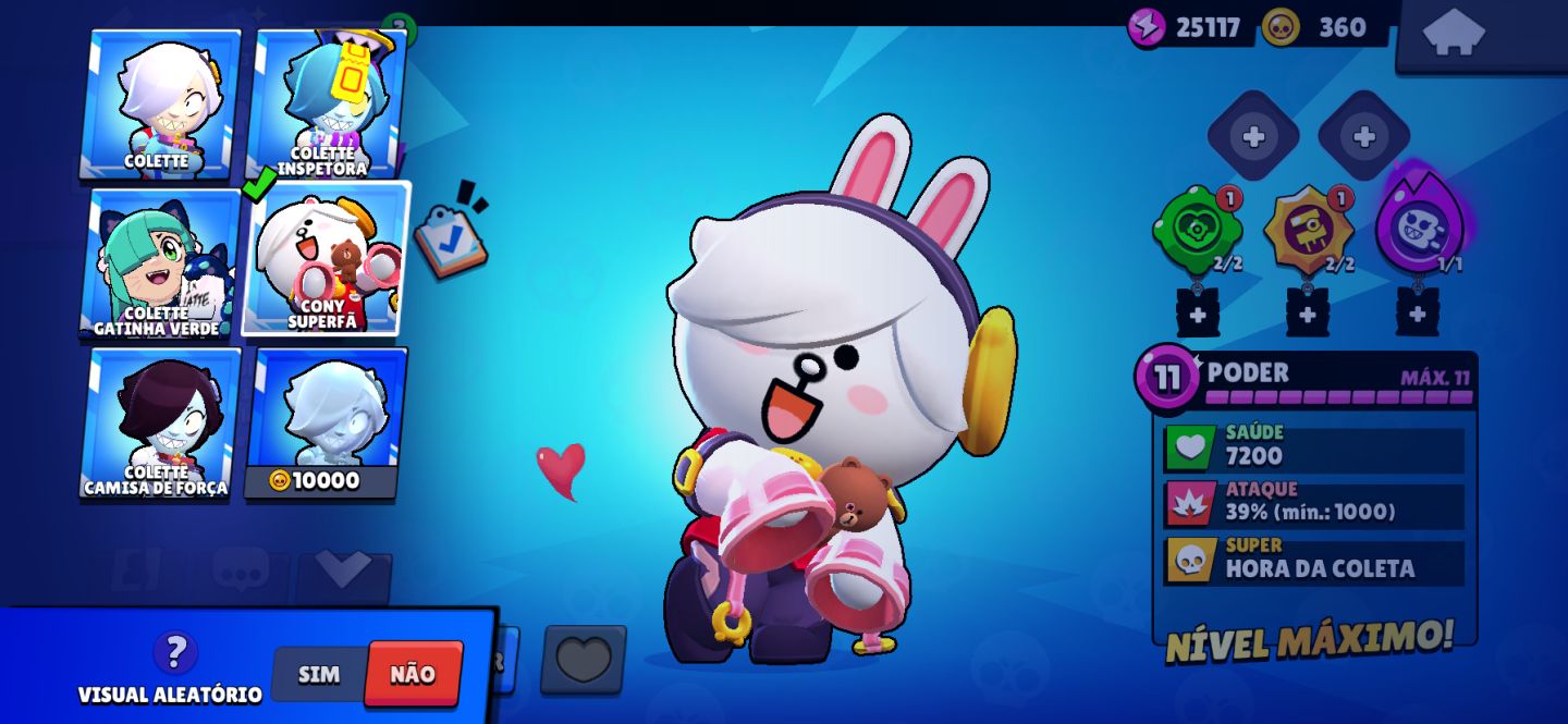 Conta de Brawl Stars com muitas skins