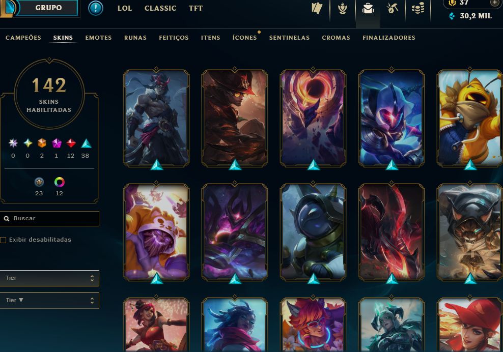 Conta 150 skins - full acesso - icones antigos