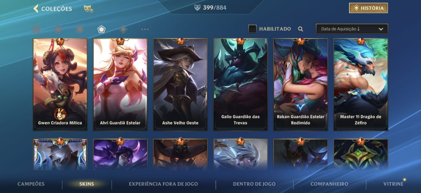 CONTA WILD RIFT TOP 1 GWEN MONARCA E LENDA 400 SKINS MUITO RARA