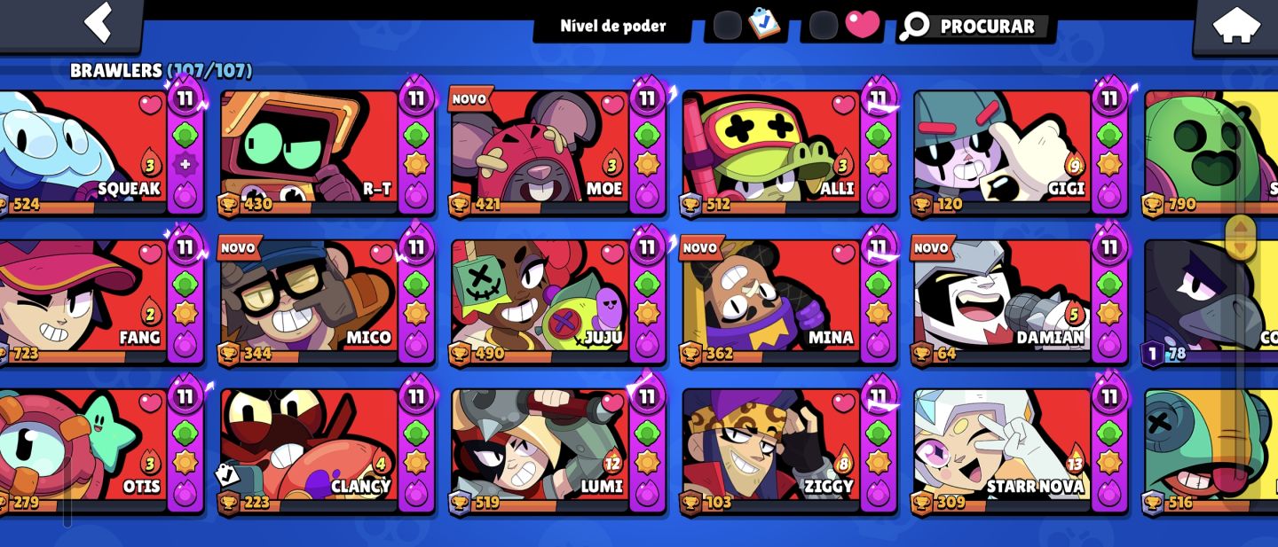 Brawl stars conta antiga todos os brawlers quase full