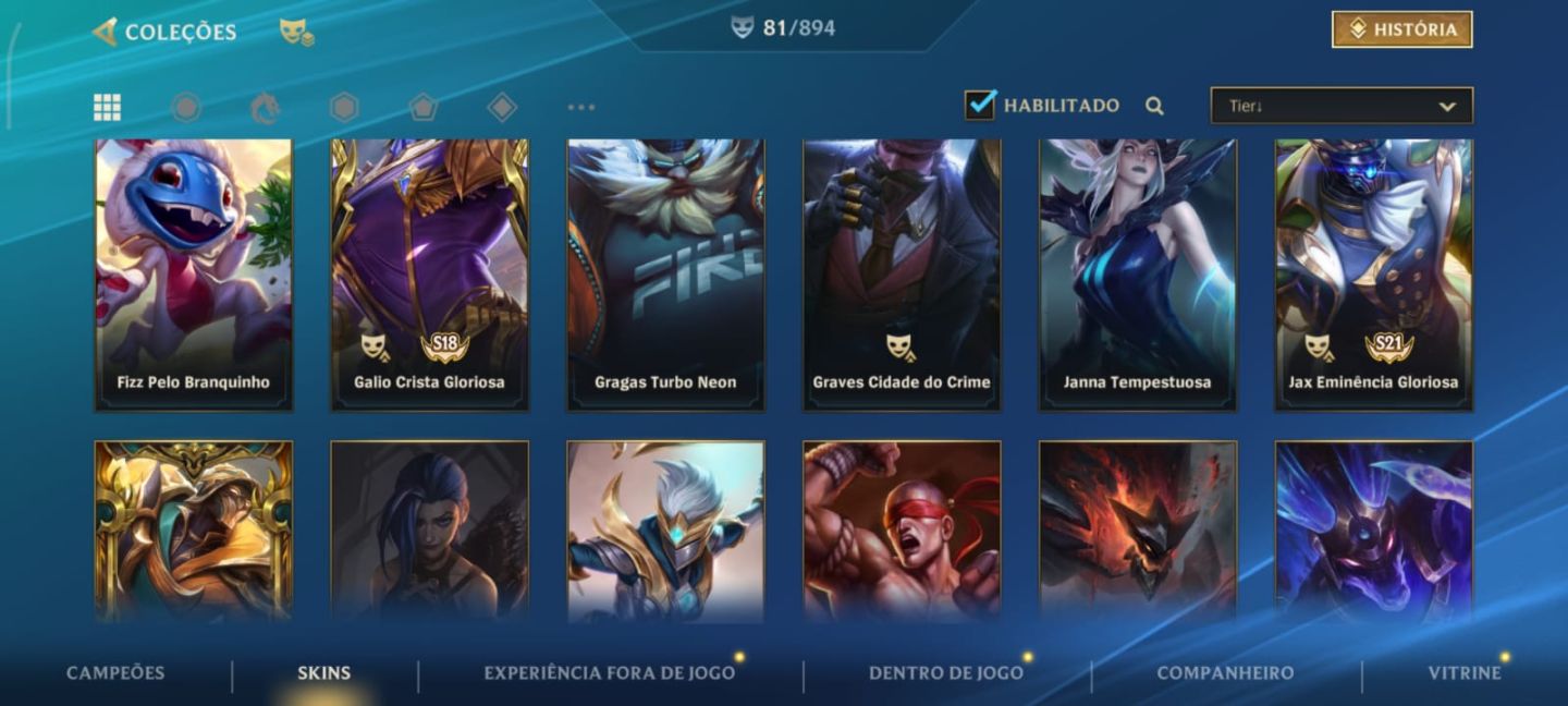 CONTA ESMERALDA | 81 SKINS | JINX MÍTICA | TRYNDA S1 | 8 LENDÁRIAS