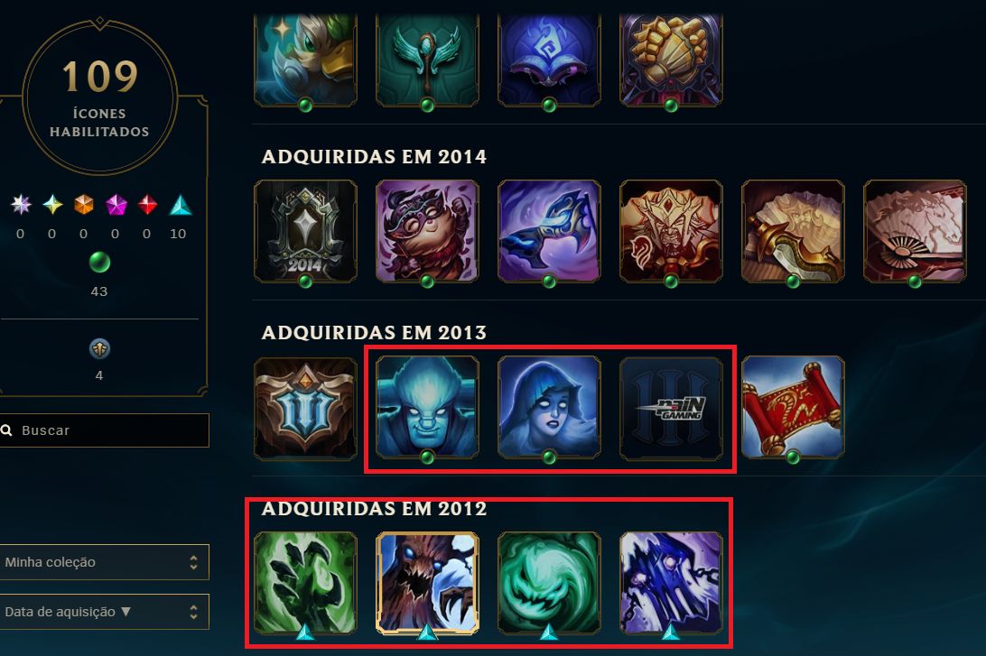 Conta lol de 2012 com muita coisa rara! Full dados de criação.