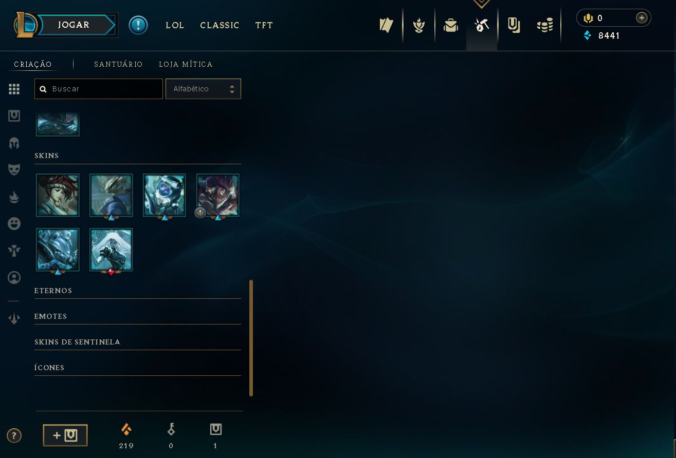Conta de League Of Legends 3 Skins Epicas 12 skins totais Platina 4
