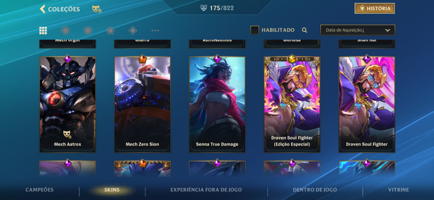 Conta de Wild Rift com muitas Skins