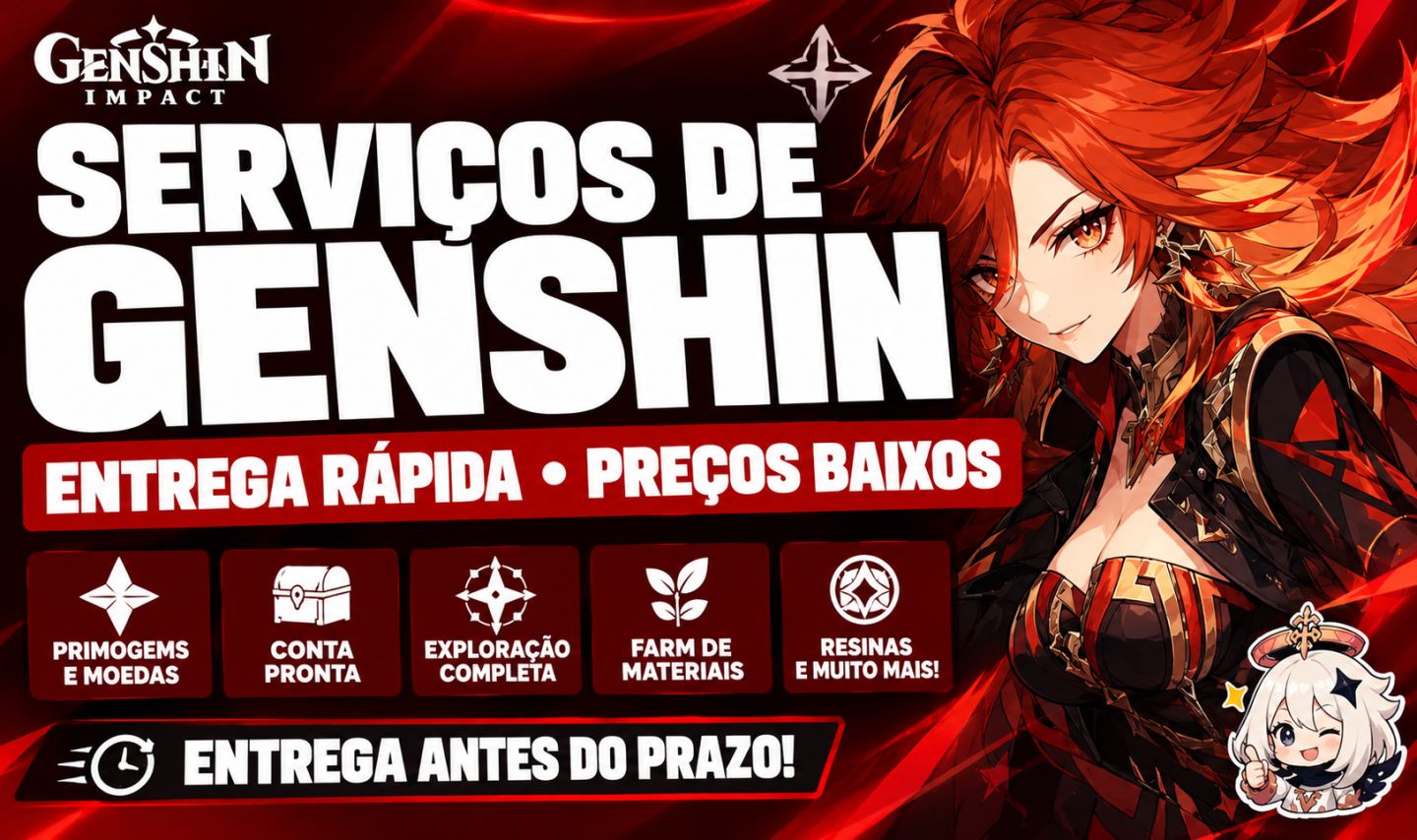 Genshin Impact Serviços: Exploração, Up de Personagens e Armas | Naly Piloting