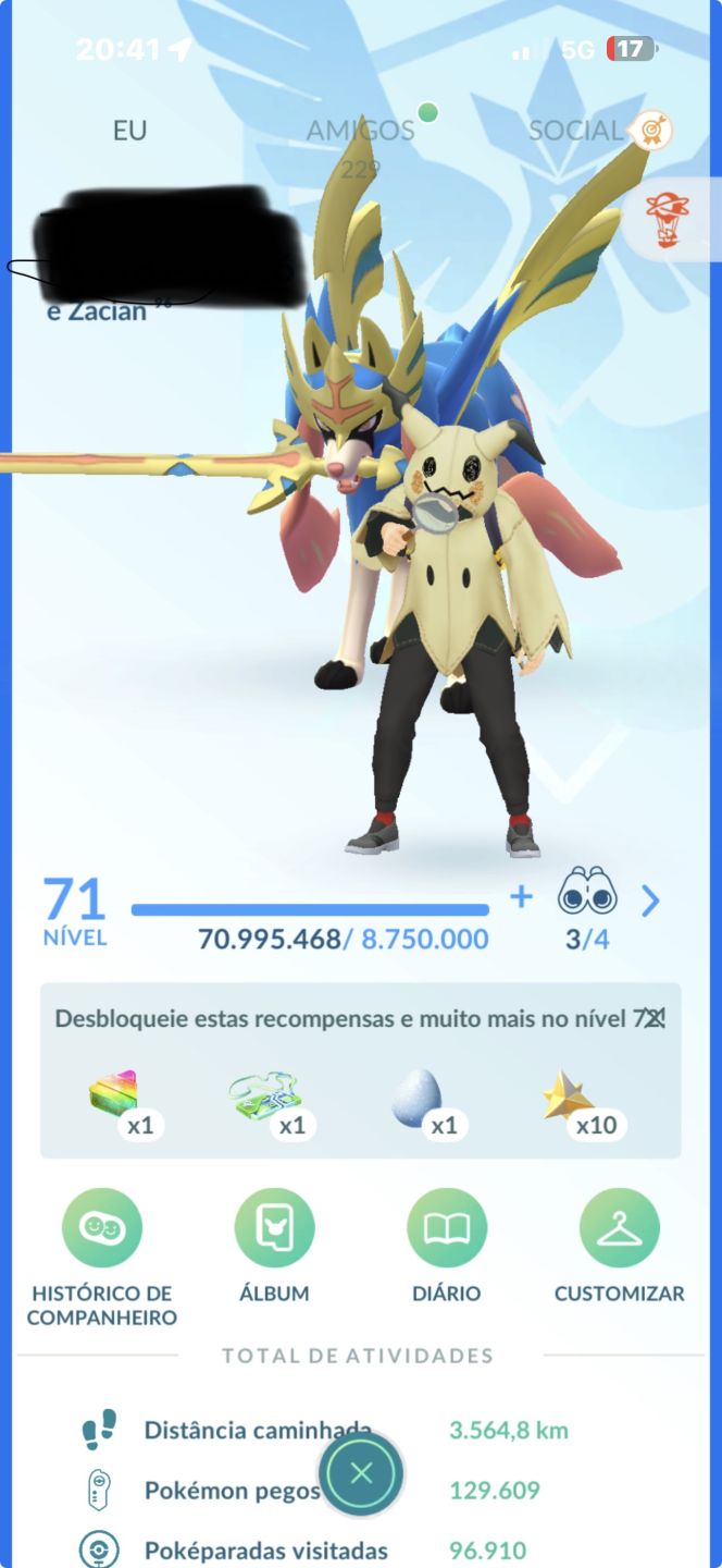 Conta Pokémon go level 71, muito boa