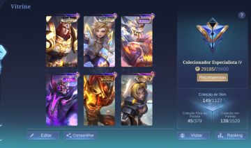 CONTA MOBILE LEGENDS 149 SKINS