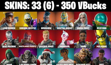 CONTA FORTNITE COM 33 SKINS LINA SCORCH/GWENPOOL/SHURI/RUST/SAGE/SHINJI