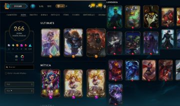 266 SKINS: 3 ULTIMATES, 3 MITICAS, 16 LENDARIAS, 116 EPICAS E MT MAIS! (FA)