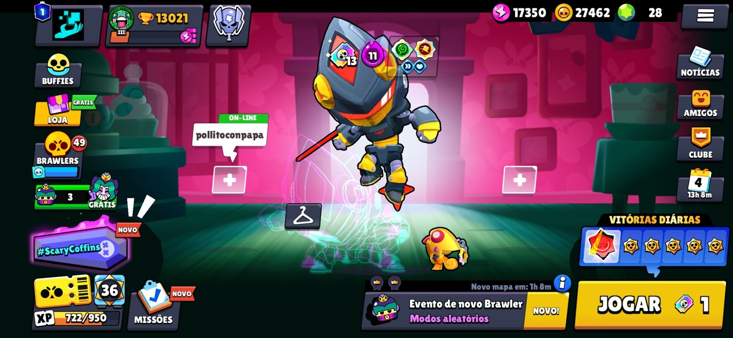 Brawl Stars | Conta com Skin Edgar Noturno