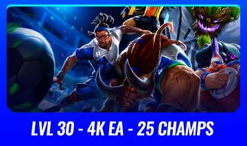 ( LVL 30 ALISTAR ZAGUEIRO ) 4K EA + 25 CHAMPS ( SERVER BR - SEM ELO )