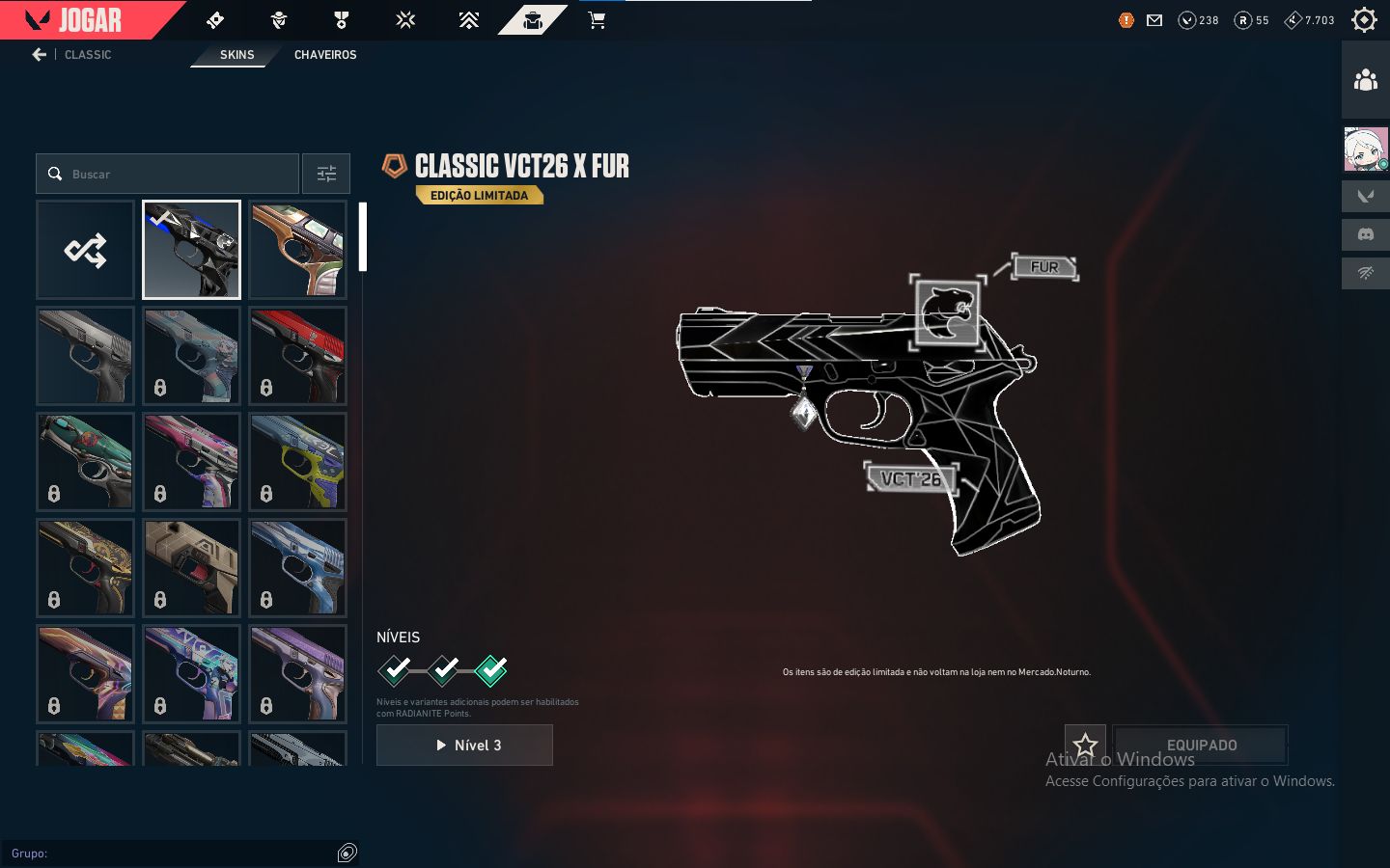 Conta de Valorant com 9 skins
