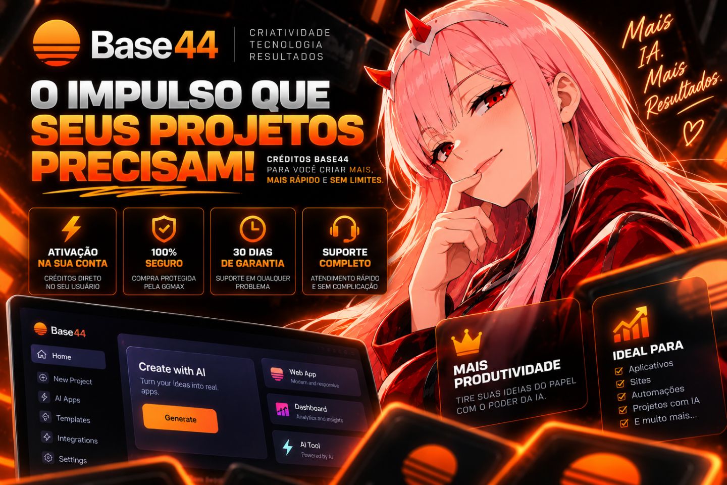 (Créditos com Preço Imperdível!) Base44 - Recarga na Sua Conta!