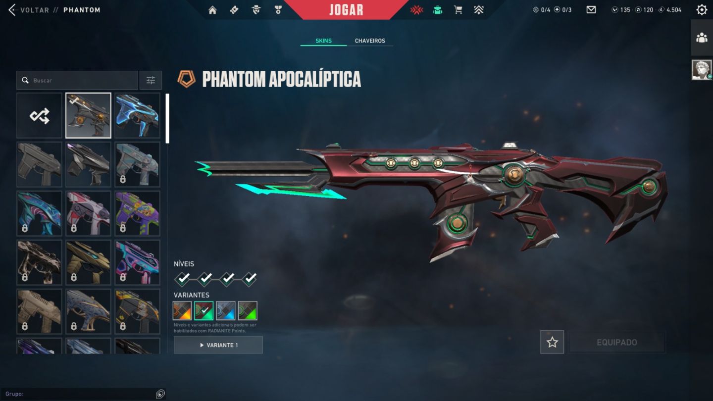 Conta de valorant nível 272, elo high play, vadal prelúdio e gaia