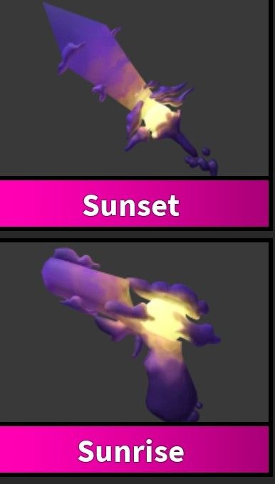MM2 | Conjunto Completo Sunrise + Sunset (Arma e Faca)