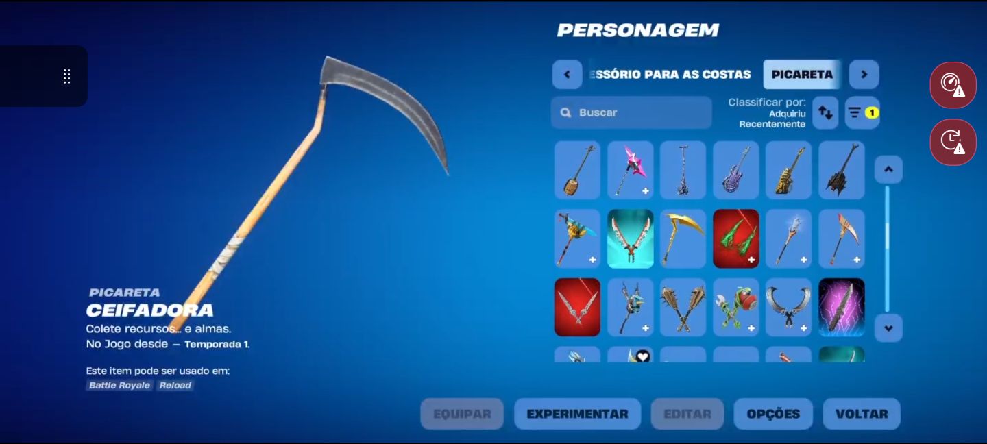 Conta excelente de fortnite, com skins tryhards, picaretas tryhards, 1000 vbucks