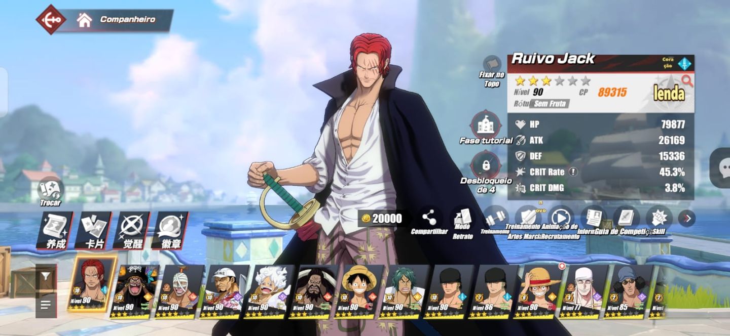 Conta one piece fight pach para começar no jogo.