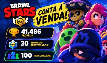 Conta de Brawl Stars com 100 personagens disponiveis
