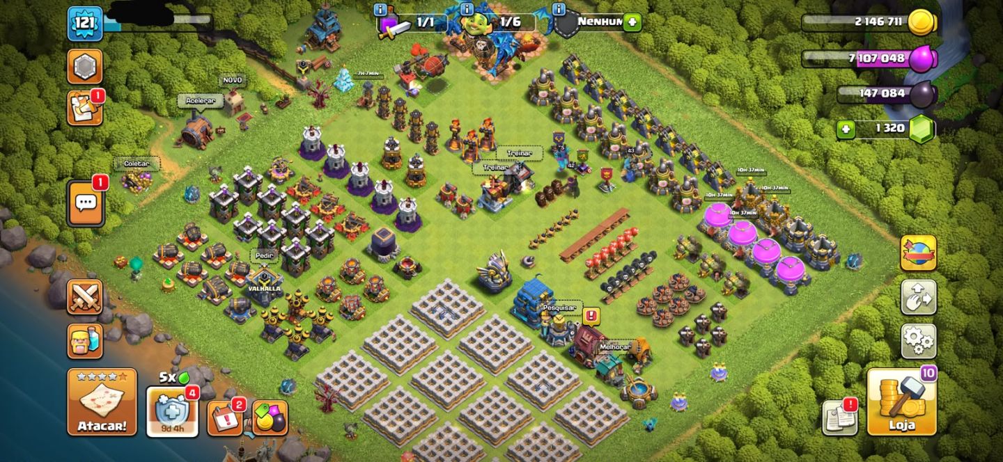 Conta Clash of Clans full CV12 | Rei 43 | Rainha 42 | Guardião 15 | 1320 Gemas