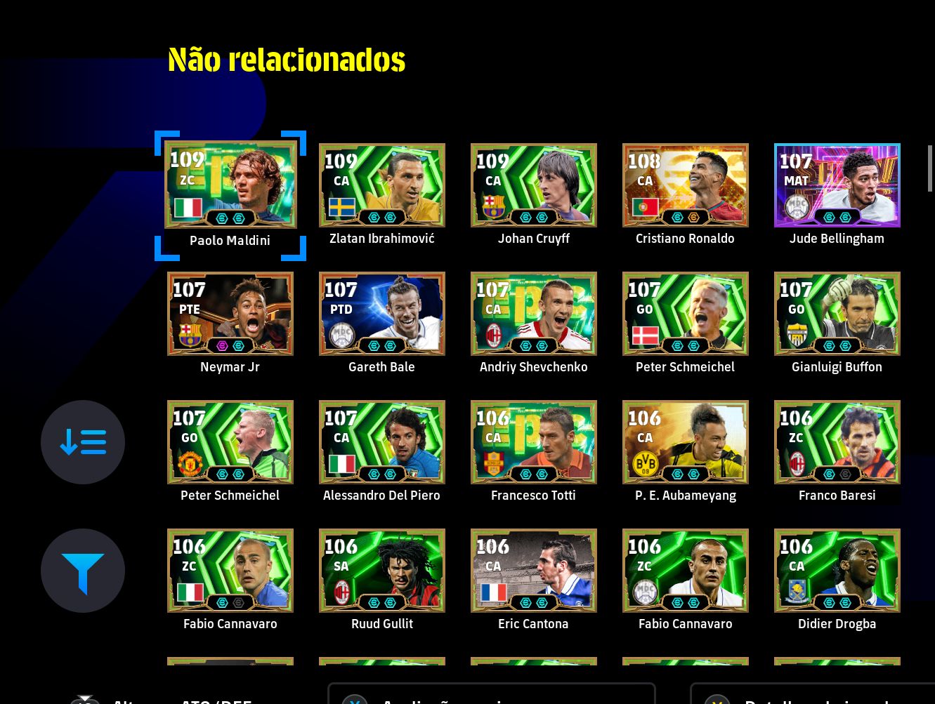 CONTA STEAM eFootball | Buffon 108, Adriano 107, Messi 109, Hazard 109 | Força