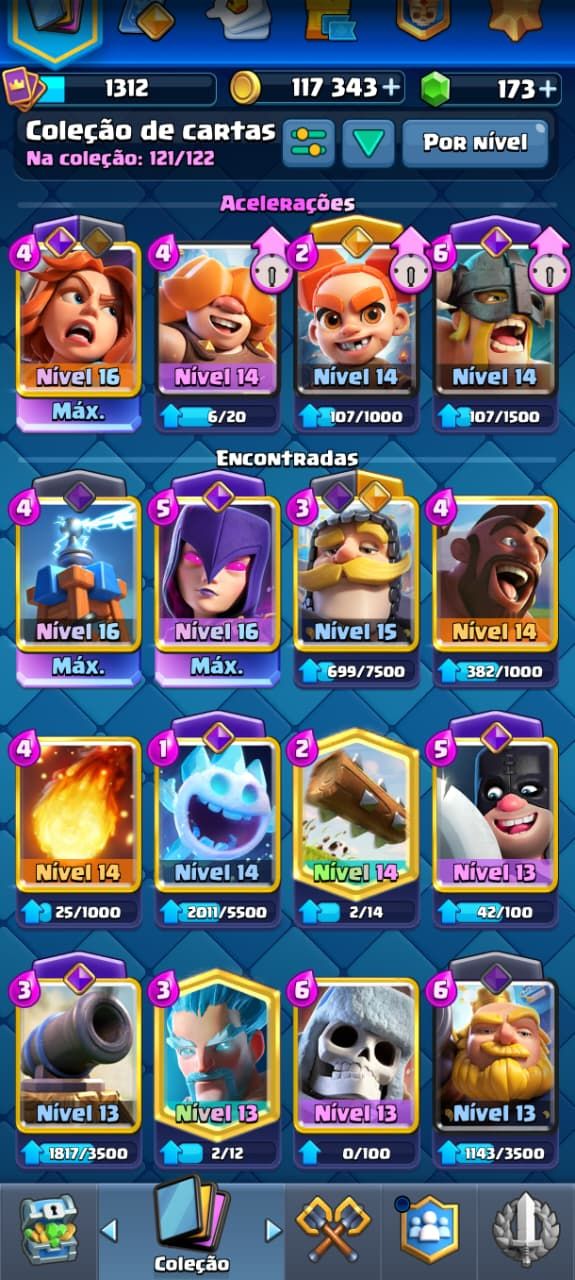 Conta Clash Royale bem upada
