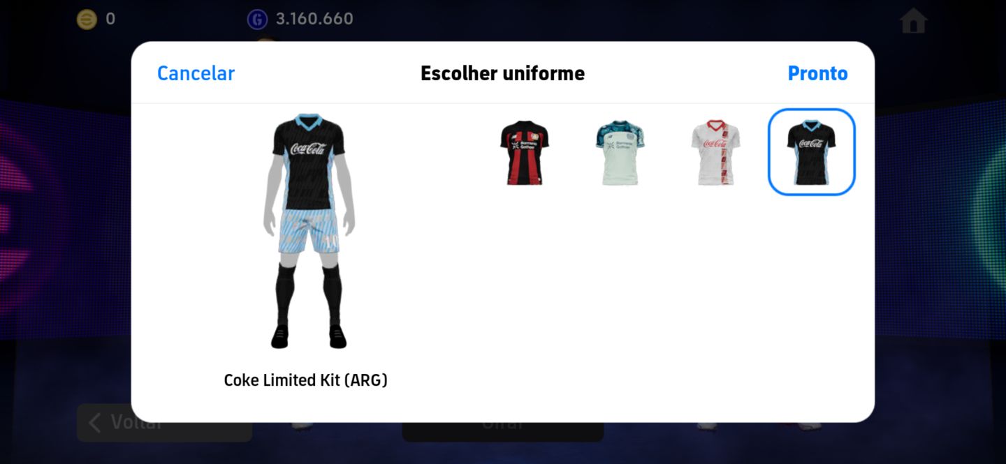 Conta Efootball com Ibra 110/Raya 106/uniformes da Coca
