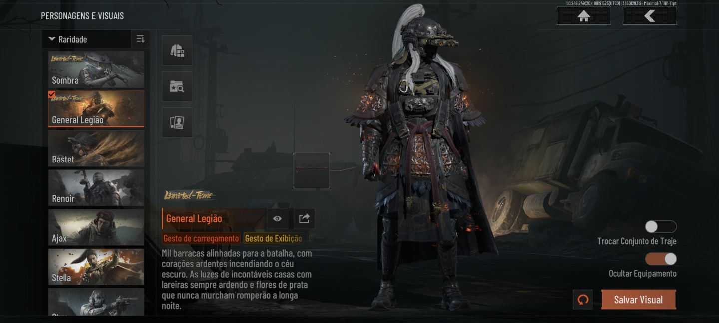Conta Full skins 9 facas e 8 personagens lendários