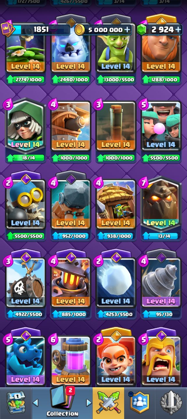 Conta Clash Royale antiga 10 anos de criação 31 evoluções 14k troféus, nv 16