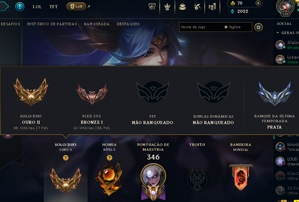 Conta de lol 109 skins 22 cromas gold 2