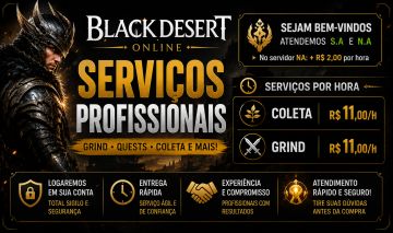 BLACK DESERT ONLINE SERVIÇOS DE GRIND, COLETA E QUESTS