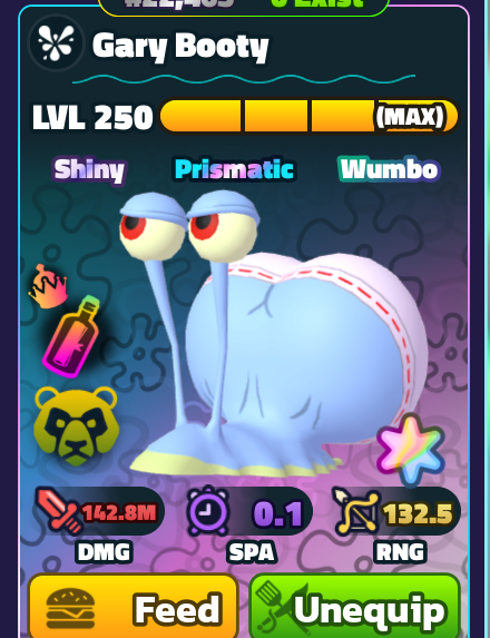 (QUEIMA DE ESTOQUE) UNITS E PETS PRISMATICOS- SPONGEBOB TOWER DEFENSE
