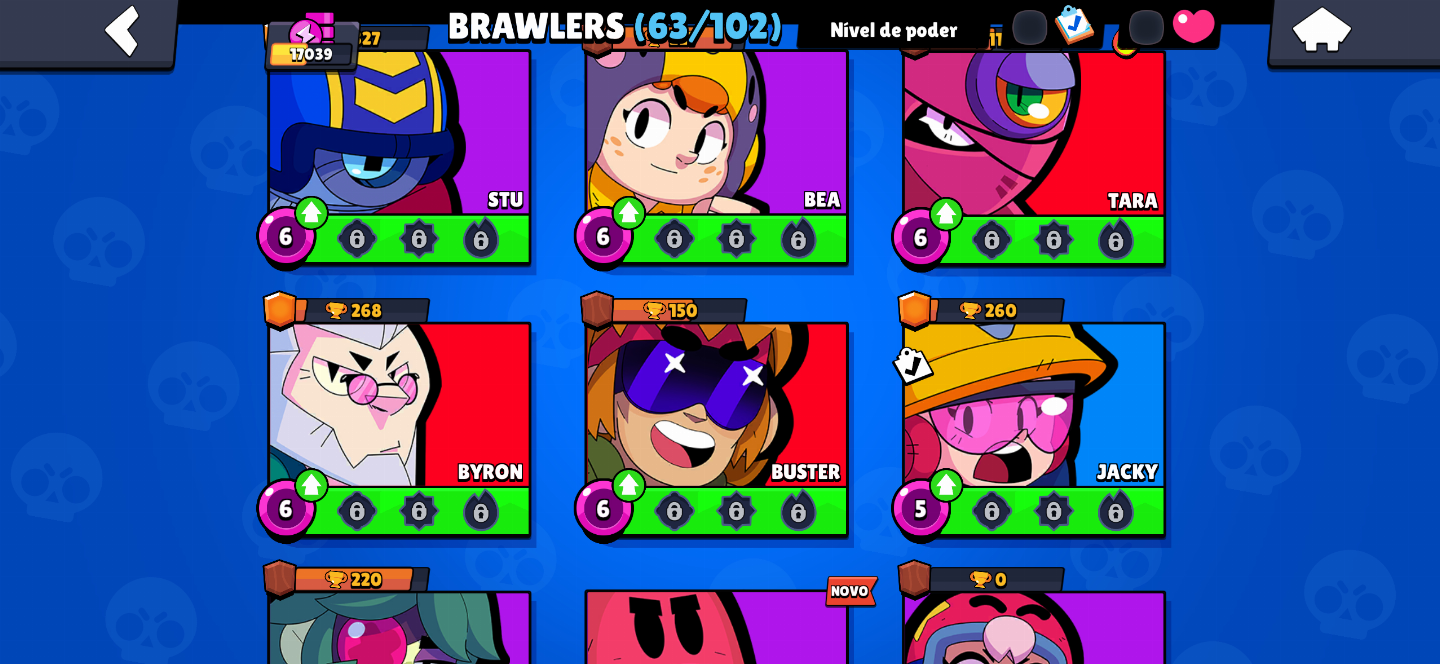 Conta de brawl stars com 1 prestigios e varios brawlers lendários e skins