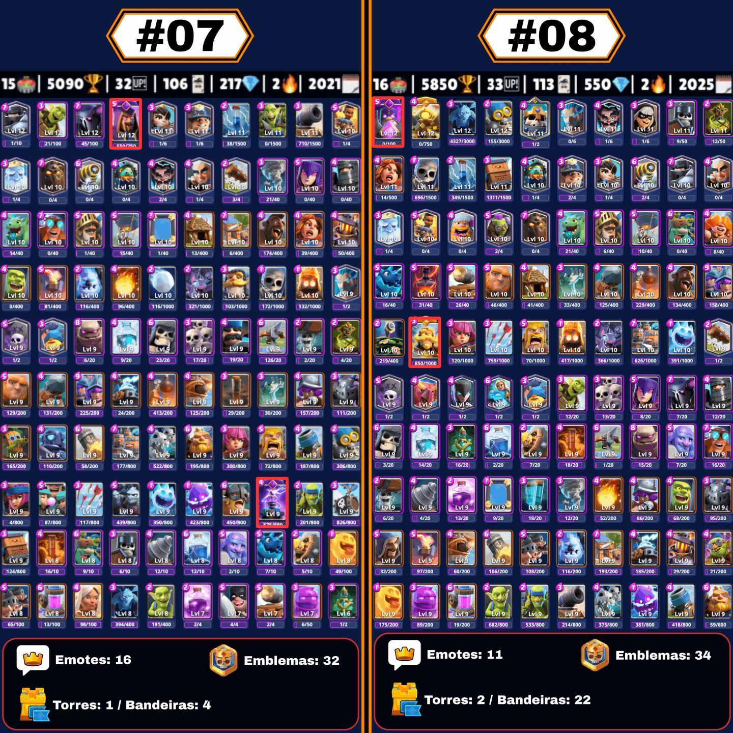 CONTAS CLASH ROYALE | TODAS AS ARENAS, UPADAS, CARTAS NÍVEL 16, EVOLUÇÕES, GEMAS