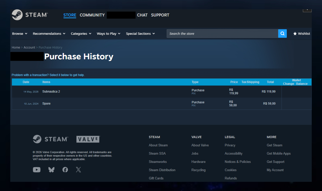 Conta Steam com os jogos Subnautica 2 / Spore - (FULL ACESSO)