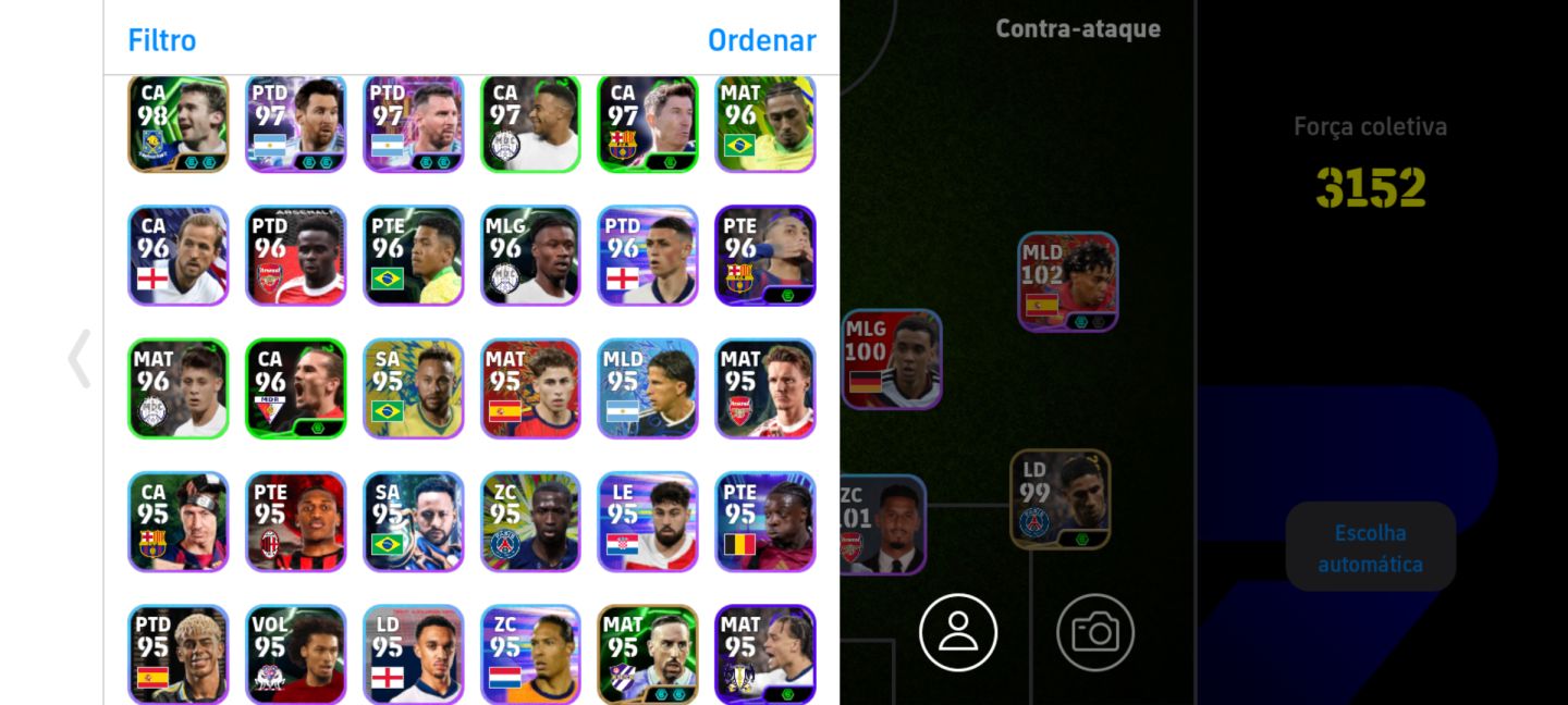 CONTA DE EFOOTBALL MOBILE FORÇA 3152