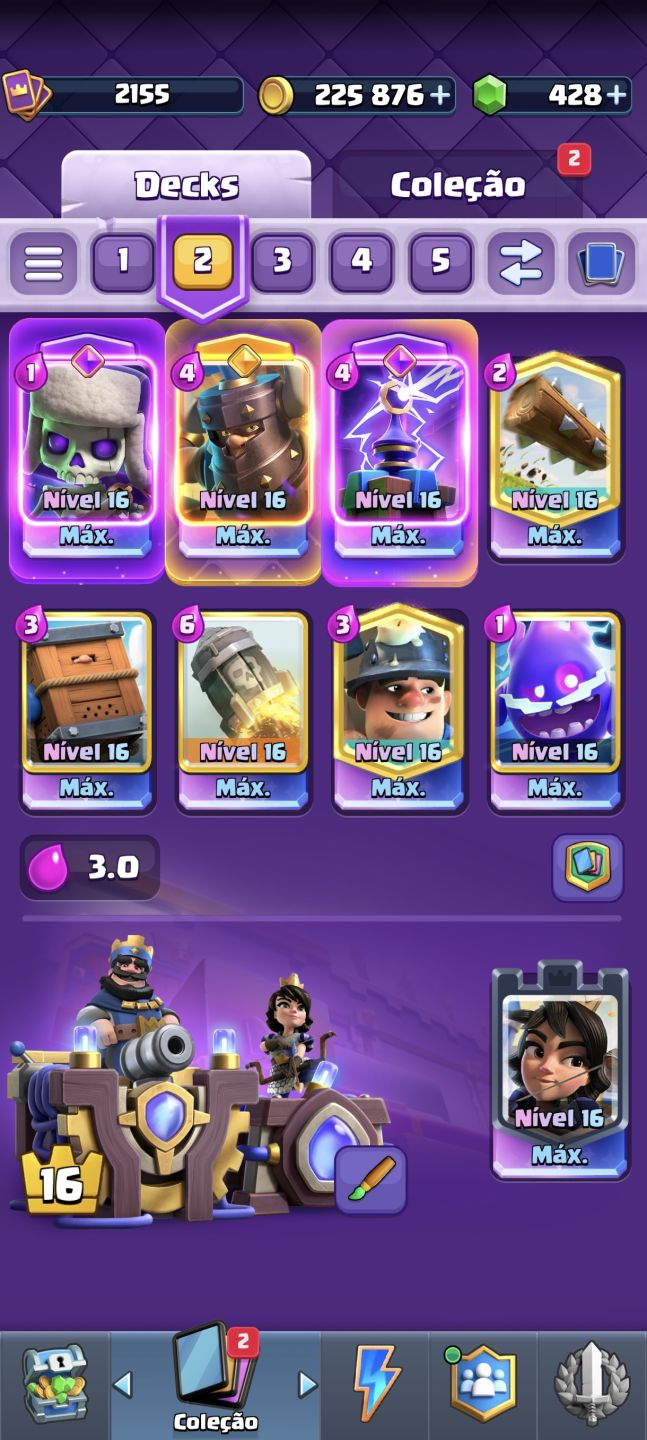 Conta de Clash Royale profissional e competitivo.