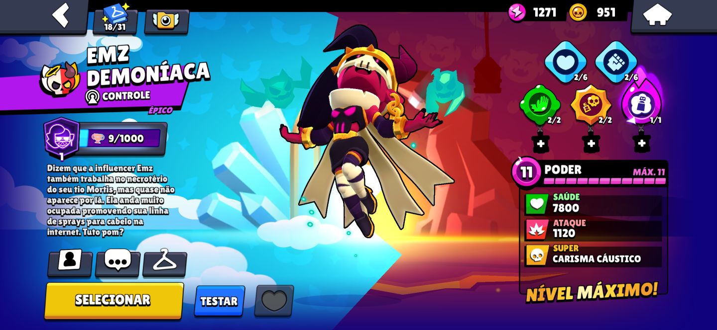 Conta de braw stars conta com varias skins miticas e epicas conta de 2023