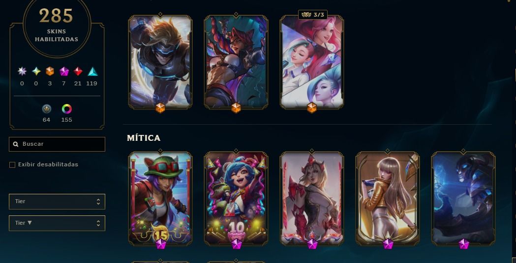 Conta platina com muita skin top