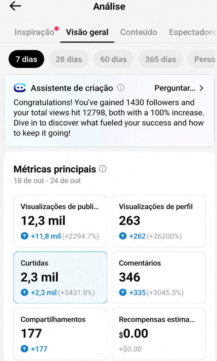 CONTA TIKTOK SHOP 1.485 SEGUIDORES REAIS | PERFIL ENGAJADO